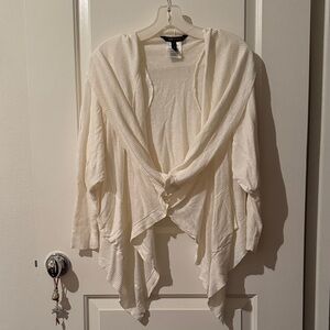 BCBG Max Azria Linen Summer Sweater Ivory Medium